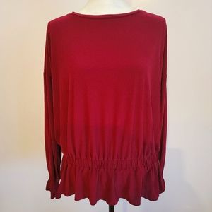Adyson Parker maroon peplum top size L